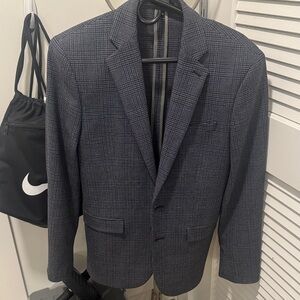Express Charcoal Checkered Blazer